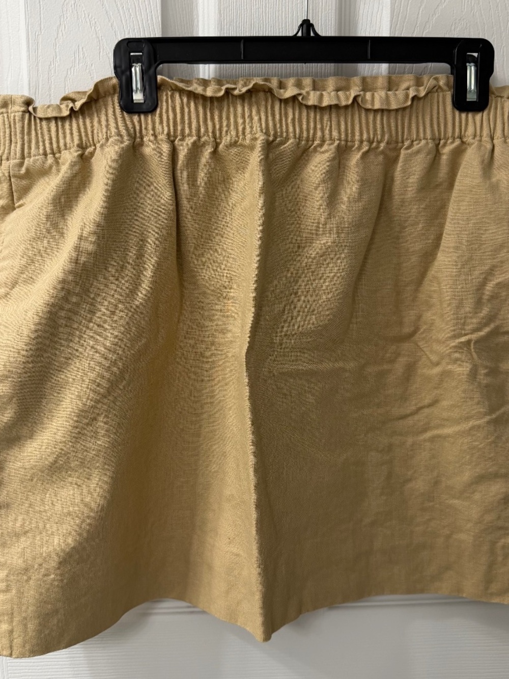J.Crew Factory Sidewalk Mini Skirt Tan Linen Cotton Paperbag Waist Size 14